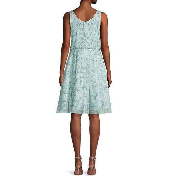 Aidan Mattox MD1E207198 Women's Sz 4 Mint Boatneck Beaded Fit-&-Flare Dress $450 - Picture 2 of 12